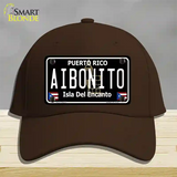 Aibonito Puerto Rico Black Novelty License Plate Hat Cotton / Dark Brown
