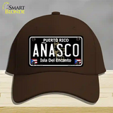 Anasco Puerto Rico Black Novelty License Plate Hat Cotton / Dark Brown