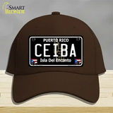 Ceiba Puerto Rico Black Novelty License Plate Hat Cotton / Dark Brown
