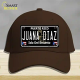 Juana Diaz Puerto Rico Black Novelty License Plate Hat Cotton / Dark Brown