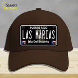 Las Marias Puerto Rico Black Novelty License Plate Hat Cotton / Dark Brown