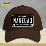 Maricao Puerto Rico Black Novelty License Plate Hat Cotton / Dark Brown