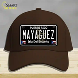 Mayaguez Puerto Rico Black Novelty License Plate Hat Cotton / Dark Brown