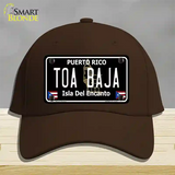 Toa Baja Puerto Rico Black Novelty License Plate Hat Cotton / Dark Brown