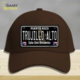 Trujillo Alto Puerto Rico Black Novelty License Plate Hat Cotton / Dark Brown