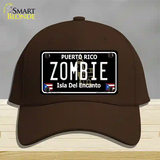 Zombie Puerto Rico Black Novelty License Plate Hat Cotton / Dark Brown
