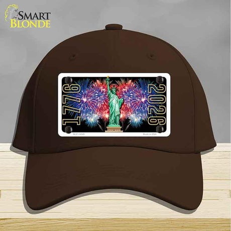 Lady Liberty Fireworks Novelty License Plate Hat HAT-MLP-14549 Cotton Dark Brown