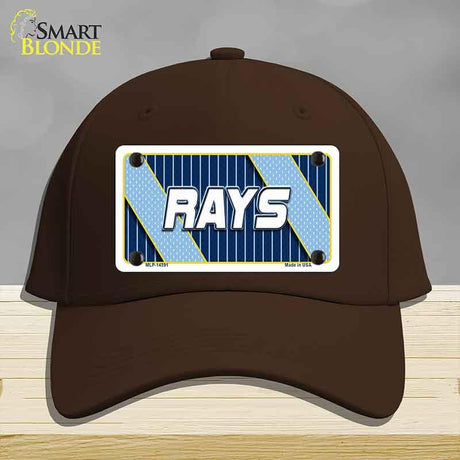 Brown cap with a 'RAYS' license plate design on a gray background