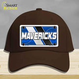 Brown cap with a 'MAVERICKS' license plate design on a gray background