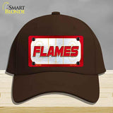 FLAMES Graphic Novelty License Plate Hat HAT-MLP-14660 Cotton Dark Brown