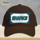 SHARKS Graphic Novelty License Plate Hat HAT-MLP-14679 Cotton Dark Brown