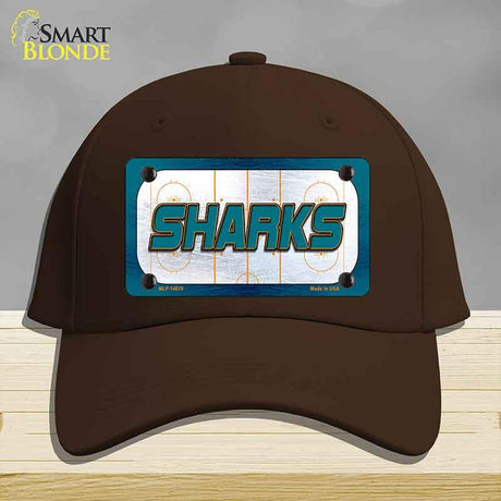 SHARKS Graphic Novelty License Plate Hat HAT-MLP-14679 Cotton Dark Brown