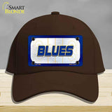 BLUES Graphic Novelty License Plate Hat HAT-MLP-14681 Cotton Dark Brown