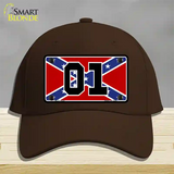Confederate Flag 01 Novelty License Plate Hat Cotton / Dark Brown