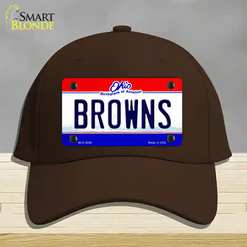 Browns Ohio State Novelty License Plate Hat Cotton / Dark Brown