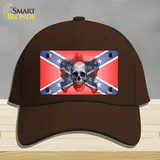 Confederate Flag Skull Novelty License Plate Hat Cotton / Dark Brown