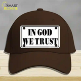 In God We Trust Novelty License Plate Hat Cotton / Dark Brown
