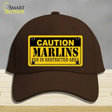 Caution Marlins Fan Novelty License Plate Hat Cotton / Dark Brown