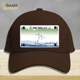 Michigan Peninsulas State Blank Novelty License Plate Hat Cotton / Dark Brown