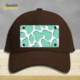 Mint White Giraffe Novelty License Plate Hat Cotton / Dark Brown
