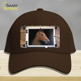 Horse In Barn Novelty License Plate Hat Cotton / Dark Brown