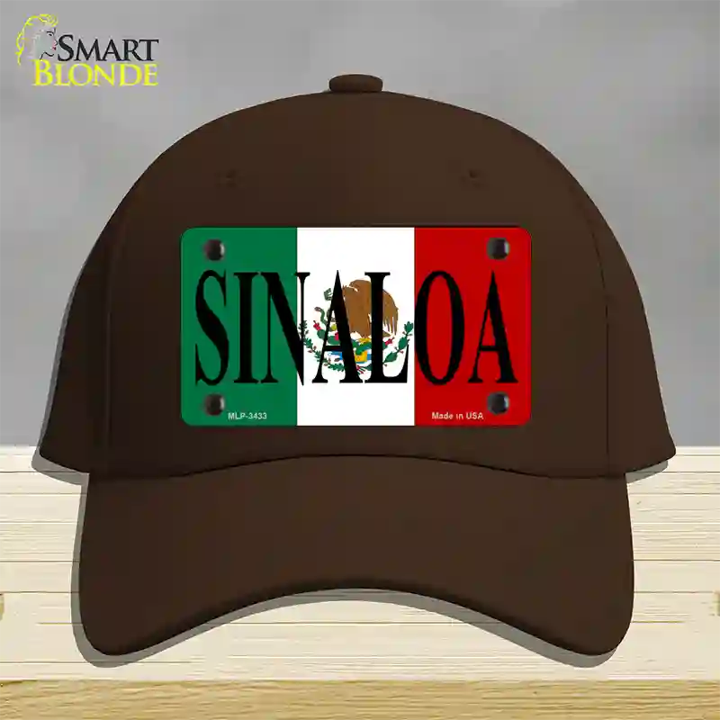 Sinaloa Novelty License Plate Hat Cotton / Dark Brown