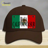 Baja California Sur Mexico Flag Novelty License Plate Hat Cotton / Dark Brown
