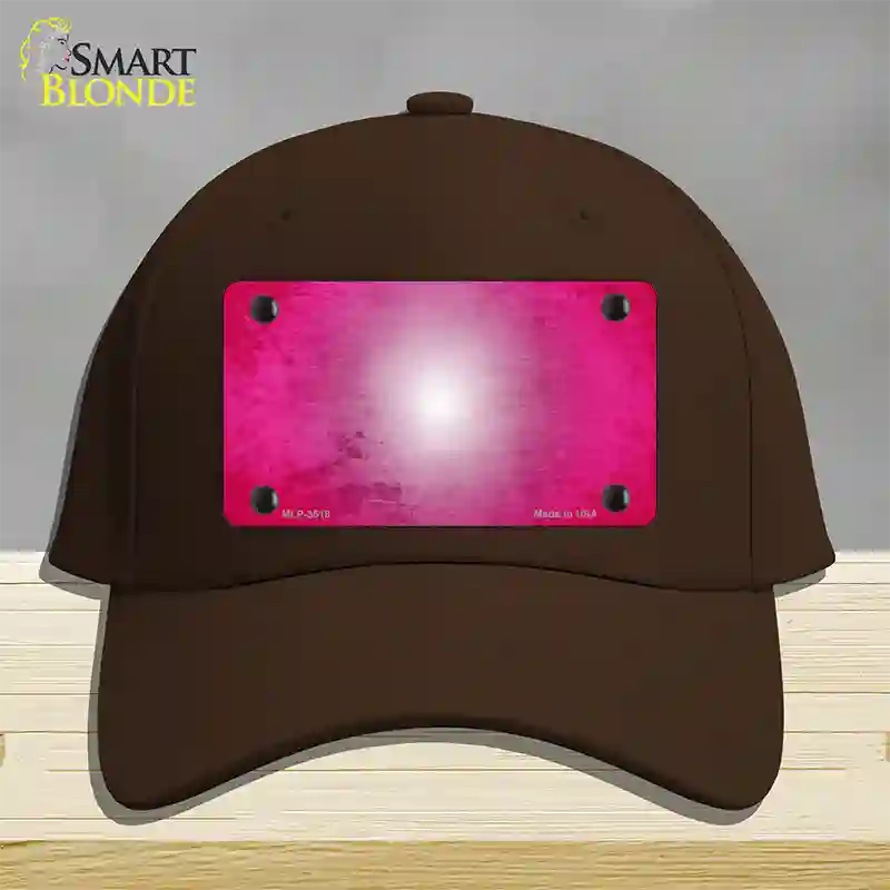 Pink White Fade Scratched Novelty License Plate Hat Cotton / Dark Brown