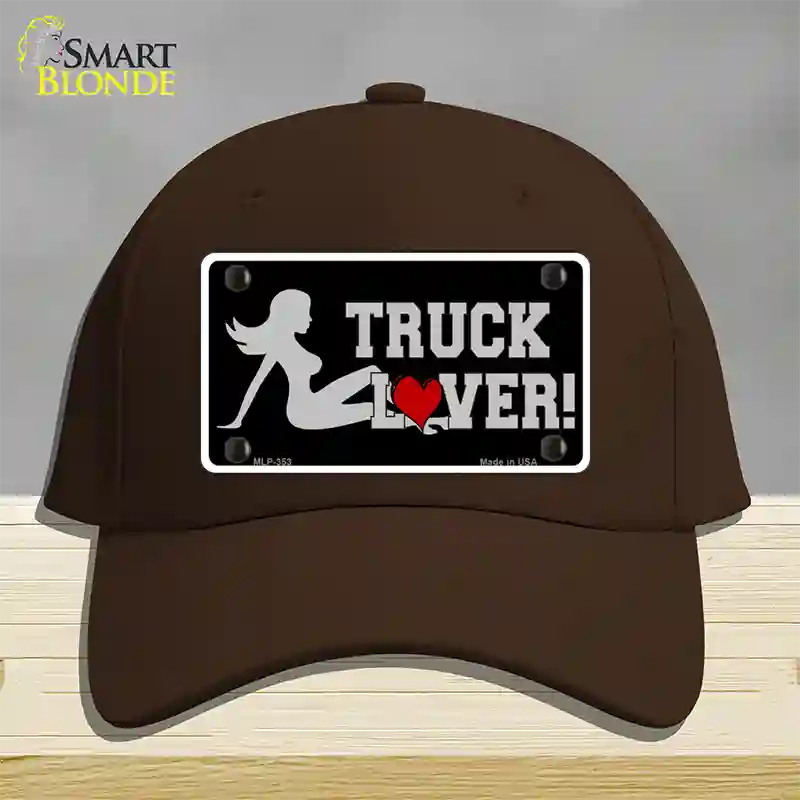 Truck Lover Girl Novelty License Plate Hat Cotton / Dark Brown