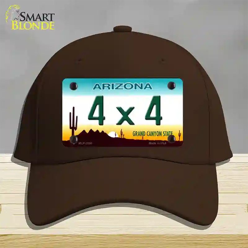 4X4 Arizona Novelty License Plate Hat Cotton / Dark Brown