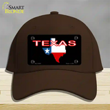 Texas Filled State Flag Novelty License Plate Hat Cotton / Dark Brown