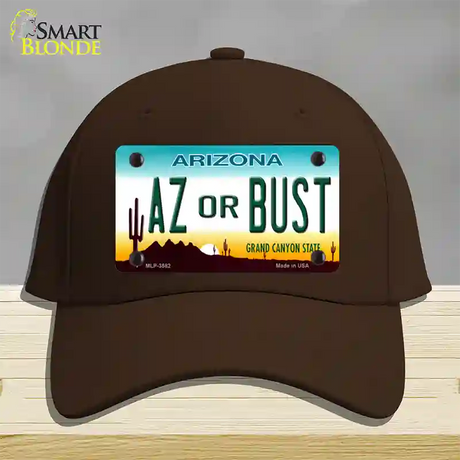 Arizona Az Or Bust Novelty License Plate Hat Cotton / Dark Brown