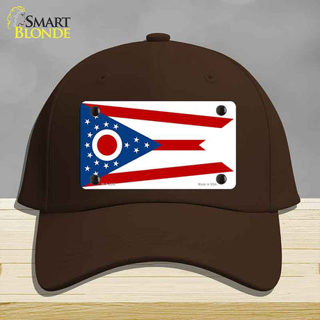 Ohio State Flag Novelty License Plate Hat Cotton Dark Brown