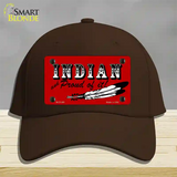 Indian And Proud Novelty License Plate Hat Cotton / Dark Brown