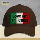 Love Me Im Italian Novelty License Plate Hat Cotton / Dark Brown
