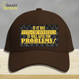 Tits Or Wheels Novelty License Plate Hat Cotton / Dark Brown
