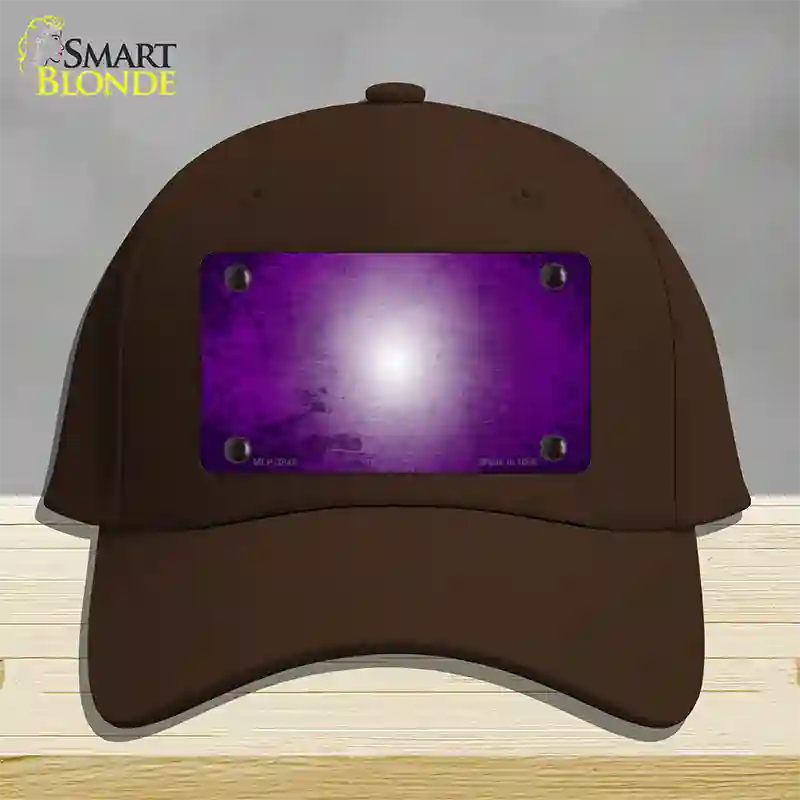 Purple White Fade Scratched Novelty License Plate Hat Cotton / Dark Brown