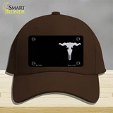 Cattle Skull Offset Novelty License Plate Hat Cotton / Dark Brown