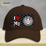 I Love My Miniature Schnauzer Novelty License Plate Hat Cotton / Dark Brown