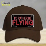 Rather Be Flying Novelty License Plate Hat Cotton Dark Brown