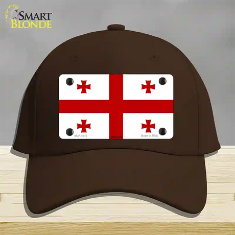 Georgia Flag Novelty License Plate Hat Cotton / Dark Brown