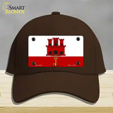 Gibraltar Flag Novelty License Plate Hat Cotton / Dark Brown