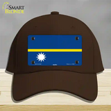 Nauru Flag Novelty License Plate Hat Cotton / Dark Brown