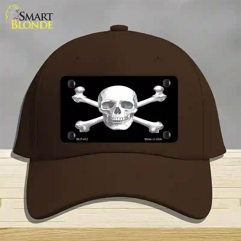 Skull And Cross Bones Novelty License Plate Hat Cotton / Dark Brown