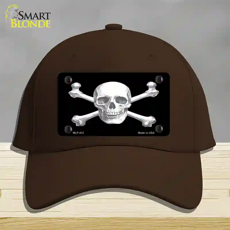 Skull And Cross Bones Novelty License Plate Hat Cotton / Dark Brown