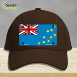Tuvalu Flag Novelty License Plate Hat Cotton / Dark Brown
