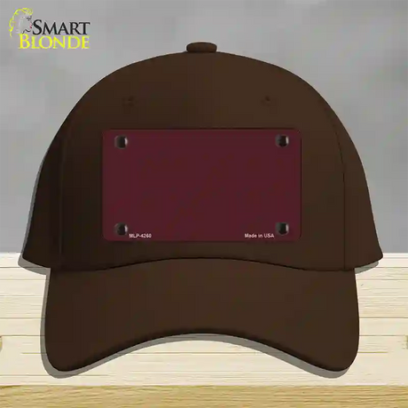 Burgundy Novelty License Plate Hat Cotton / Dark Brown