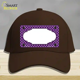 Purple White Quatrefoil Center Scallop Novelty License Plate Hat Cotton / Dark Brown