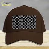 Black White Quatrefoil Novelty License Plate Hat Cotton / Dark Brown