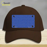Blue White Quatrefoil Novelty License Plate Hat Cotton / Dark Brown